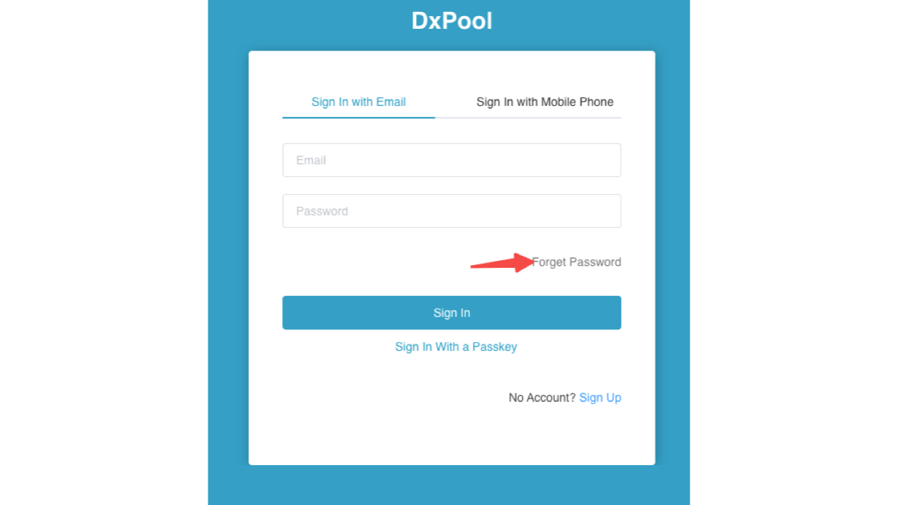 Sign In page with the Forgot Password link highlighted